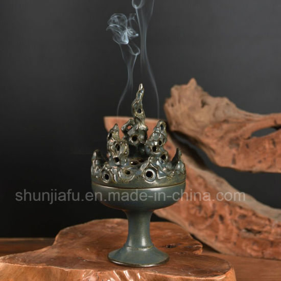 Queimador de incenso cerâmico tipo tripé exclusivo