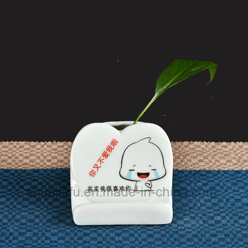 M&atilde;o desenho tipo vaso de cer&acirc;mica suporte do telefone m&oacute;vel