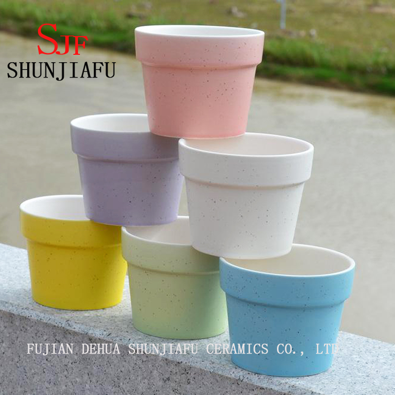 Macaron Colorido Pequeno Suculenta Plantador Recipiente Vaso De Cer&acirc;mica Decora&ccedil;&atilde;o Para Casa