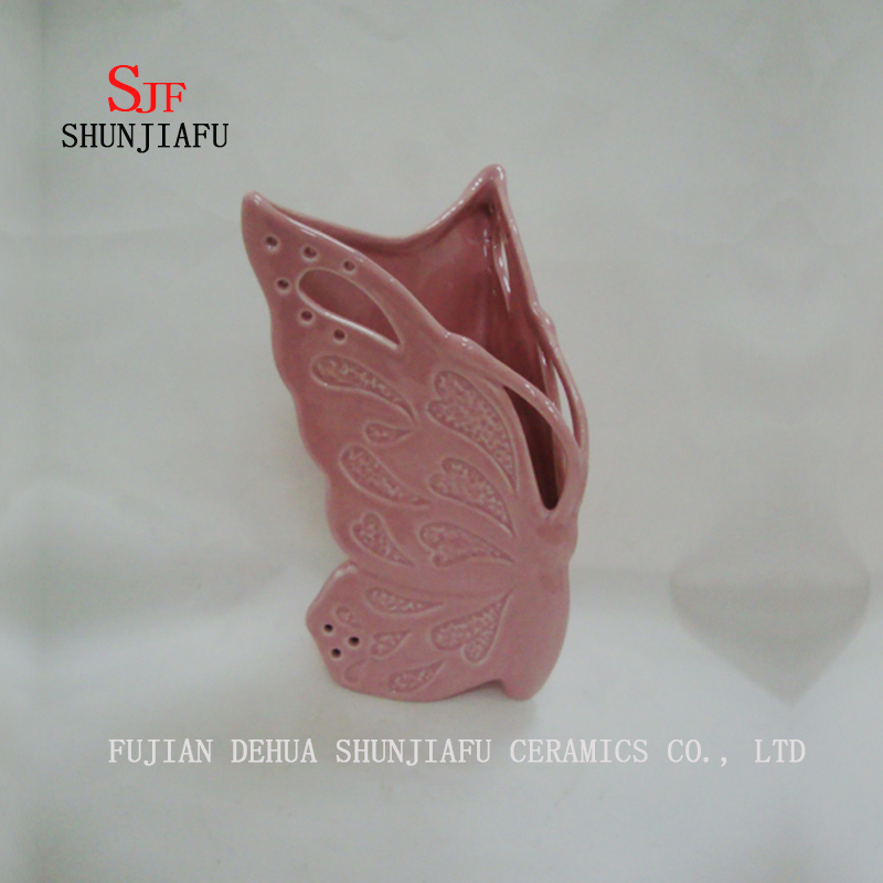 4 cores, multi-fun&ccedil;&atilde;o borboleta vaso de cer&acirc;mica de mesa para tubo de flor ou pauzinhos