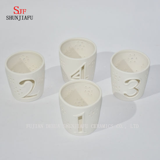 Vela cerâmica branca do projeto digital de novo design