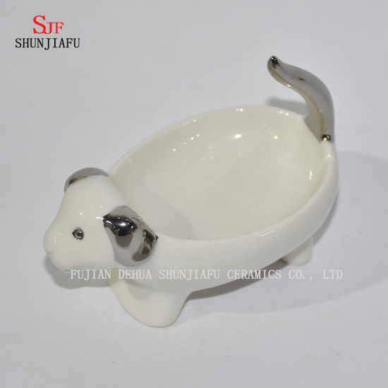 Saboneteira / placa cerâmicas da banheira da forma animal