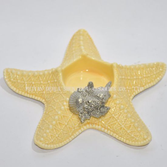 Decoração da série do mar, Suporte de vela de cerâmica, Pasta de cartão de nome, Caixa de armazenamento / Decoração de casa / Presente de Natal