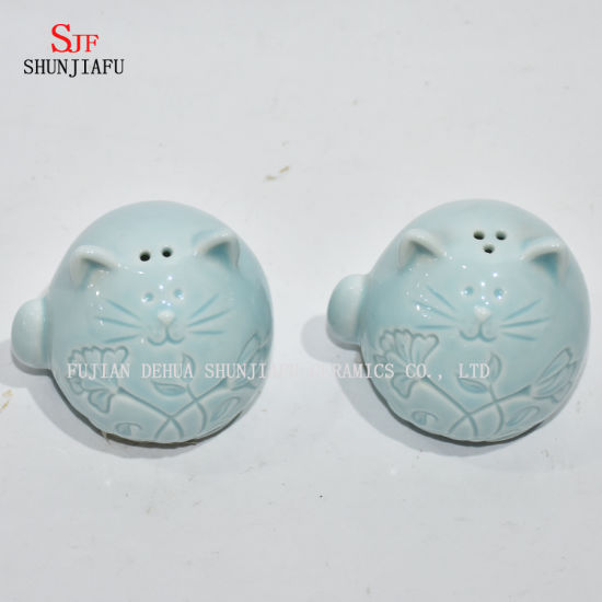 Castiçais cerâmicos em forma de gato / abanadores de sal e pimenta / presente