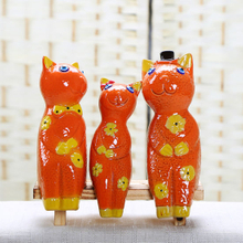 Ornamento animal Porcelana Decoração Decalque Kitty Artesanato de cerâmica
