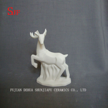 Decoração de cerâmica branca Animais Estatueta Pequenas Milu Deers Esculturas de Porcelana Rena Artesanato de Natal