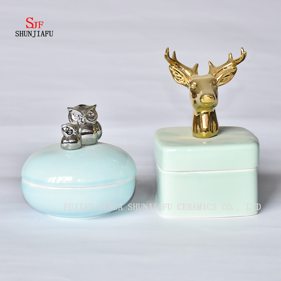 Forma Animal; Caixa de cer&acirc;mica, caixa de j&oacute;ias