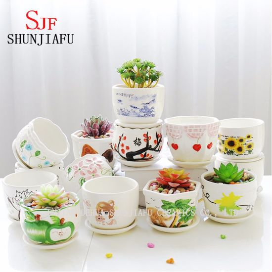 Vaso Cerâmico Plantas Suculentas Vaso Interior Exterior