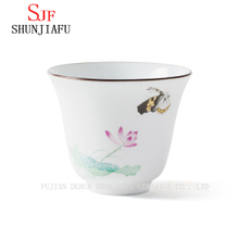 Xícara de chá de Kung Fu em cerâmica de lótus colorida de alta qualidade