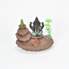 Suportes da vara verde Ganesha Backflow Queimador de Incenso Elefante Deus Emblema Auspicioso e vaso de vidro Sucesso Cone de cerâmica Incensário Decoração da sua casa
