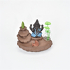 Titulares da vara azul Ganesha Backflow Queimador de Incenso Elefante Deus Emblema Auspicioso e vaso de vidro Sucesso Cone de cerâmica Incensário Decoração da sua casa