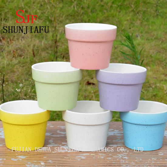 Macaron Colorido Pequeno Suculenta Plantador Recipiente Vaso De Cerâmica Decoração Para Casa