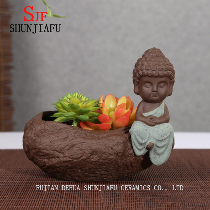 Vaso de Cer&acirc;mica Vintage em Casa / Jardim com Mongezinho