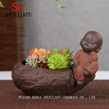 Vaso de Cerâmica Vintage em Casa / Jardim com Mongezinho