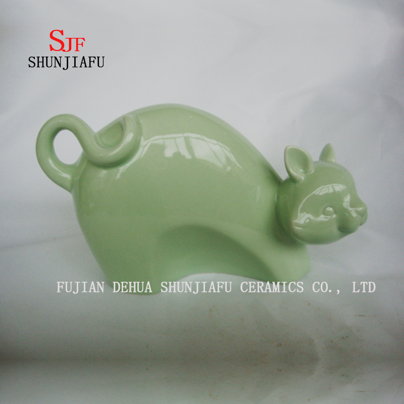 Gatinho cer&acirc;mico criativo simples, casa / escrit&oacute;rio / decora&ccedil;&atilde;o da mesa