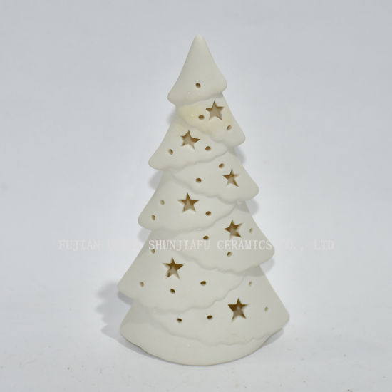 Castiçal de cerâmica branca da árvore de Natal / presente de Natal / presente de Natal