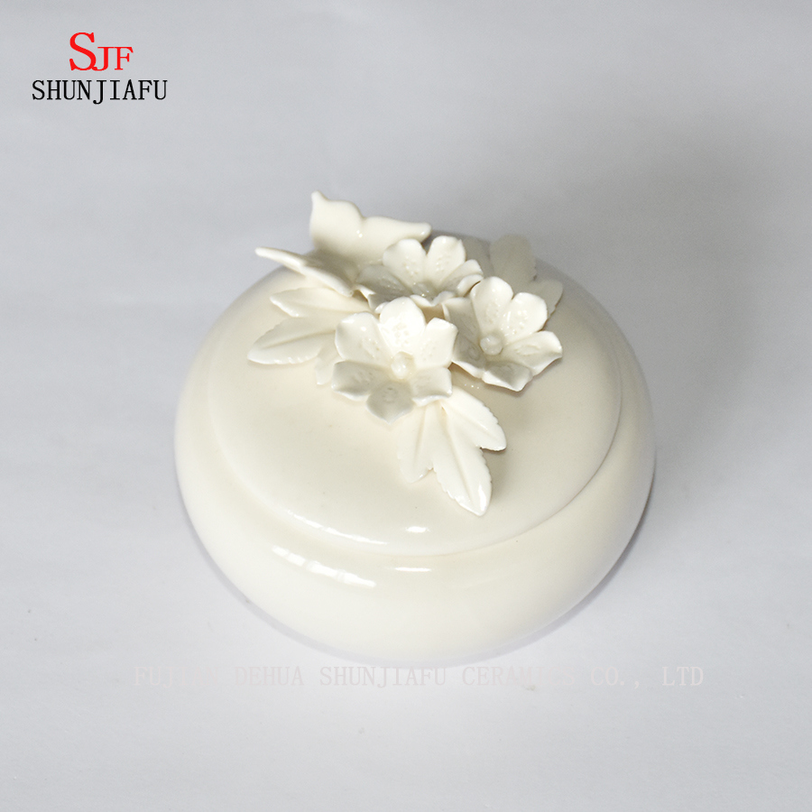 Caixa de j&oacute;ias de porcelana branca de alta qualidade - Presente-Natal