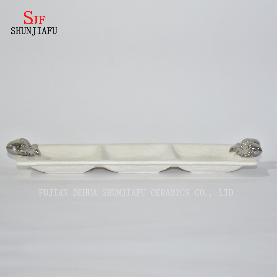 Formas diferentes. Prato de servi&ccedil;o de lou&ccedil;a de porcelana branca prato molho