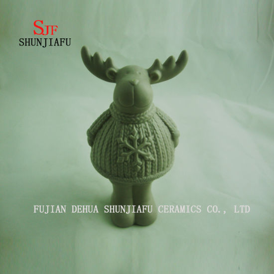 Artigos de decoração Creamic dos cervos cinzentos para a barra de café / decoração da casa / escritório, artigo cerâmico 3 tamanho / M