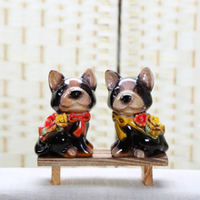 Decoração para casa criativa Mobiliário para cães Ornamento Cerâmica (Preto)