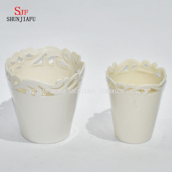 Vasos de cerâmica pequenos da decoração cerâmica da casa do vaso de flor / potenciômetro da escova