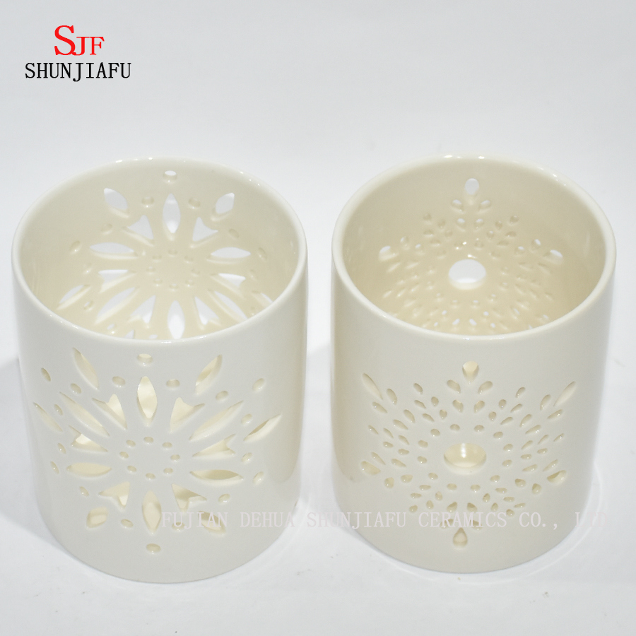 Casti&ccedil;al de cer&acirc;mica Tealight Casti&ccedil;al Casti&ccedil;al para luzes de ch&aacute; esculpidas por m&aacute;quina / a