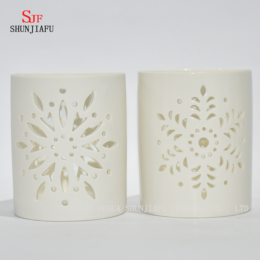 Casti&ccedil;al de cer&acirc;mica Tealight Casti&ccedil;al Casti&ccedil;al para luzes de ch&aacute; esculpidas por m&aacute;quina / a