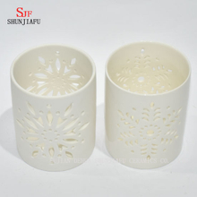Castiçal de cerâmica Tealight Castiçal Castiçal para luzes de chá esculpidas por máquina / a