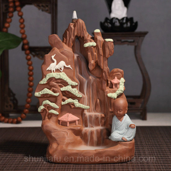 Jardim ornamental e monge criativa fumaça de refluxo de montanha queimador de incenso / B