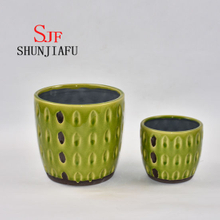 Vaso de flores de cerâmica verde para decoração
