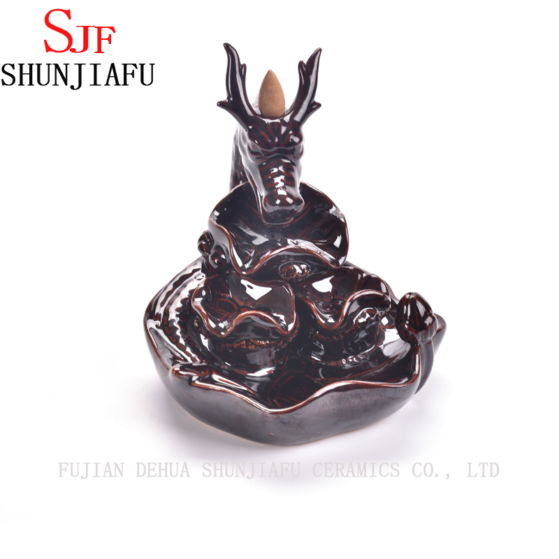 Queimador de Incenso de Retorno de Drag&atilde;o de Cer&acirc;mica