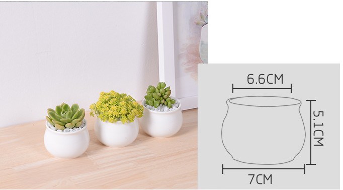Decora&ccedil;&atilde;o de mesa criativa Mini vaso de flores de cer&acirc;mica redonda branca