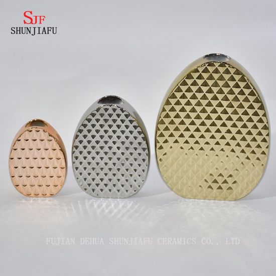 Cerâmica galvanizada do vaso de flor falso, vaso de flor de Ikebana