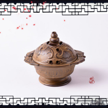 Wufu Acumule Riquezas Colecionáveis ​​Tibetano Queimador de Incenso Lotus Chinês Incensário de Bronze Artesanato Decoração de Casa