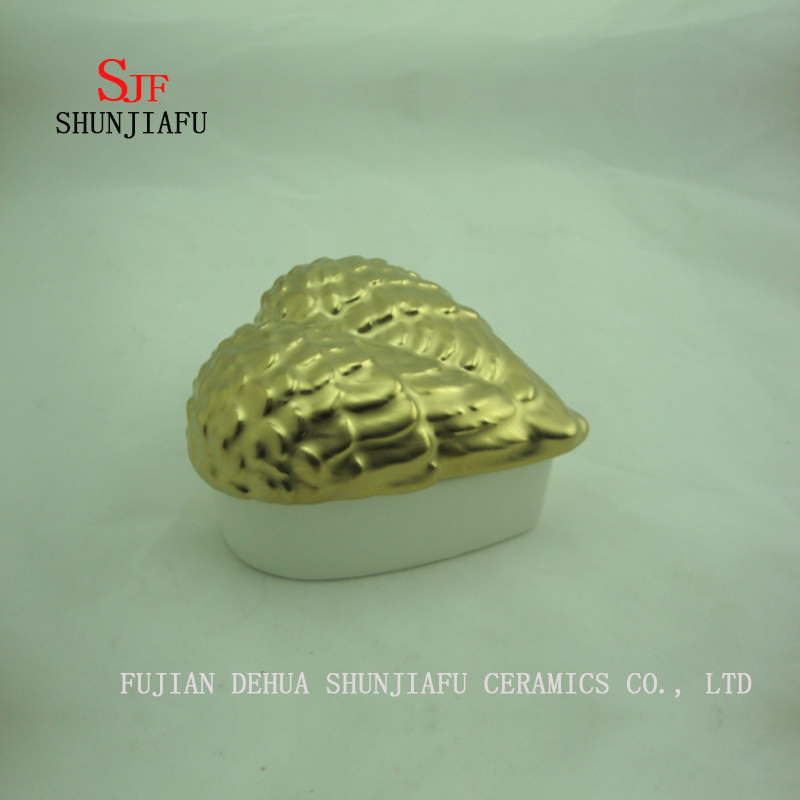 Organizador da j&oacute;ia da forma do amor do teste padr&atilde;o da asa, guarda-joias cer&acirc;mica