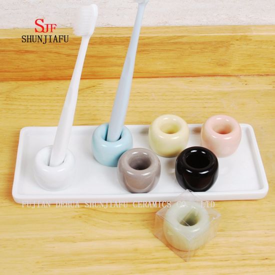 Mini suporte de escova de dentes de cerâmica Suporte de escova de dente de porcelana