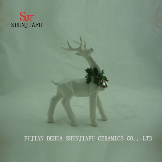 Decoração cerâmica do Desktop da forma dos cervos do suporte, presente de época natalícia / B