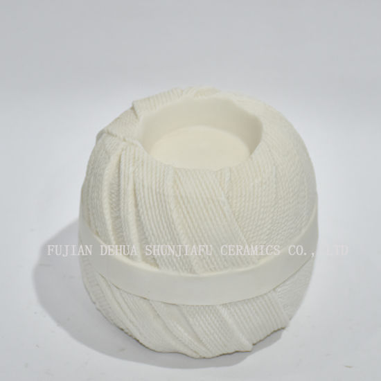 2017novo! Novo! Novo! Suporte de vela de Natal em forma de bola de camisola de cerâmica