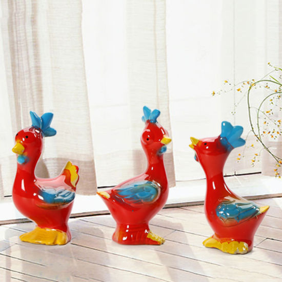 Originalidade da família Galo Vitrificado Cerâmico Artesanato Decoração de Casa