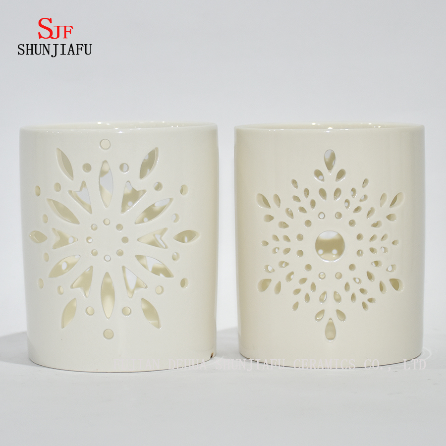 Casti&ccedil;al de cer&acirc;mica Tealight Casti&ccedil;al Casti&ccedil;al para luzes de ch&aacute; esculpidas por m&aacute;quina / a