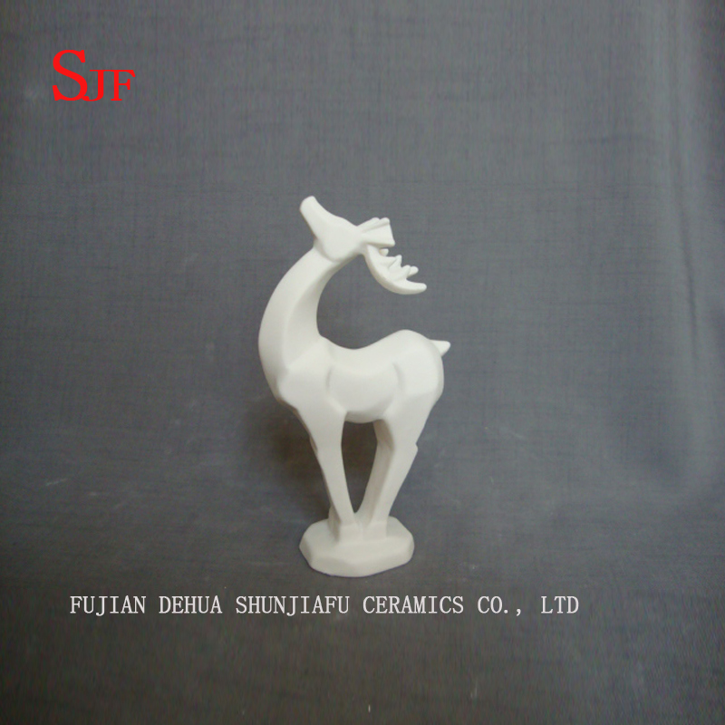 Decora&ccedil;&atilde;o de cer&acirc;mica branca Animais Estatueta Pequenas Milu Deers Esculturas de Porcelana Rena Artesanato de Natal