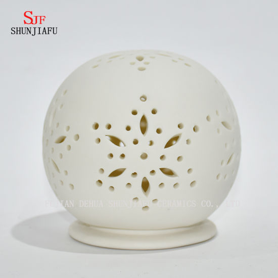 Suporte de vela de cerâmica de forma redonda / presente de Natal