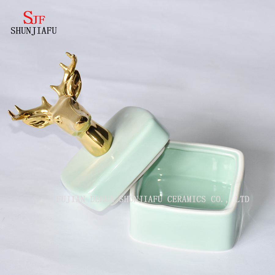 Forma Animal; Caixa de cer&acirc;mica, caixa de j&oacute;ias