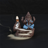 Decoração criativa para casa O azul Ganesha de cerâmica / Estátua de Ganesha de cerâmica Incensário Queimador de incenso - azul