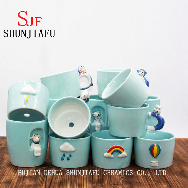 Vaso de Cer&acirc;mica para Pequenas Plantas Suculentas de Cactos (Arco-&Iacute;ris)