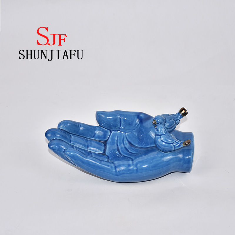 Lanche de bergamota cer&acirc;mica ou prato / prato de frutas para utens&iacute;lios de cozinha (azul)