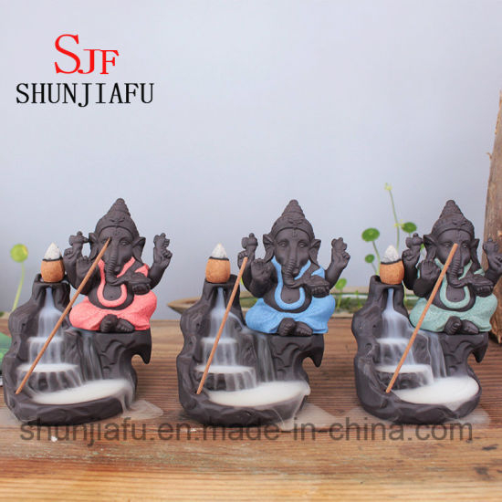 Queimador de incenso de cerâmica Ganesh para decoração