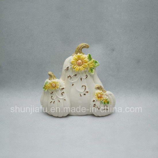 Forma de frutas de cerâmica com flores para decoração de casa