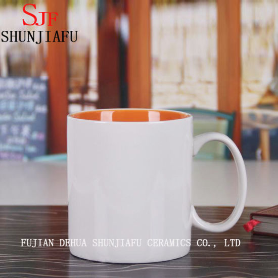 Canecas de café personalizadas em copo cerâmico (interior colorido)