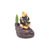 Queimador de incenso Ganesha dourado de cerâmica